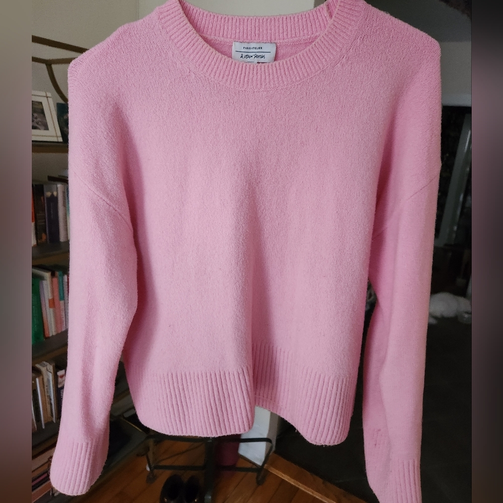& Other Stories Pink Cotton Blend Sweater